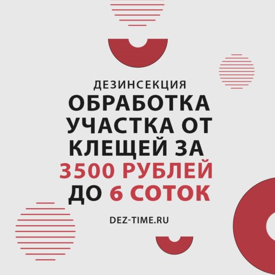 3500 рублей за обработку участка до 6 соток от клещей